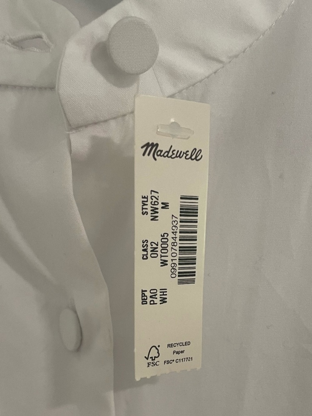NWT Madewell Puff-Sleeve Button-Up Shirt - Picture 3 of 5